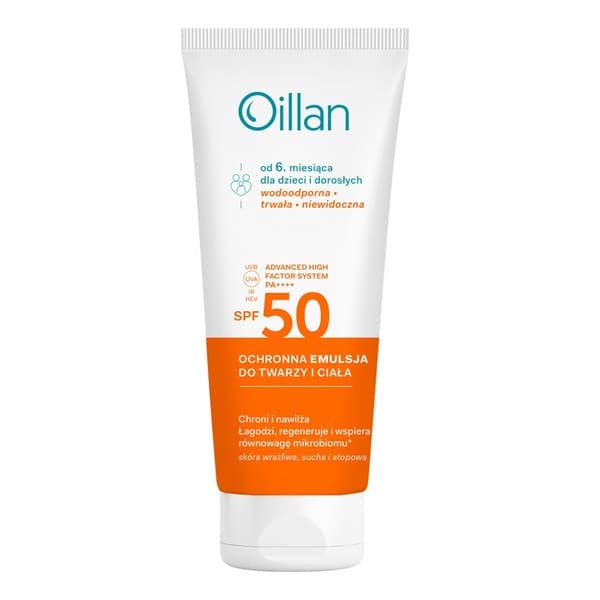 Sun, ochronna emulsja przeciwsłoneczna do twarzy i ciała SPF50 do skóry wrażliwej