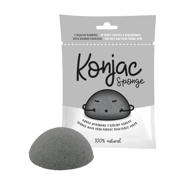 Food, gąbka konjac do twarzy, czarna