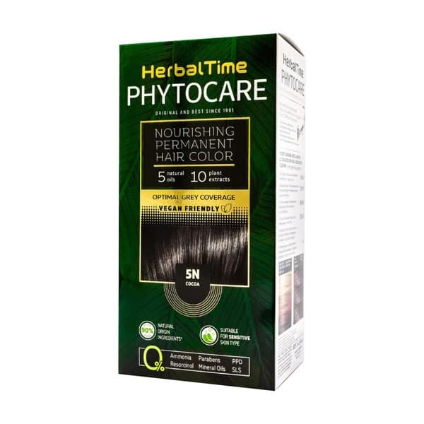 Phytocare, farba do włosów 5N, cocoa