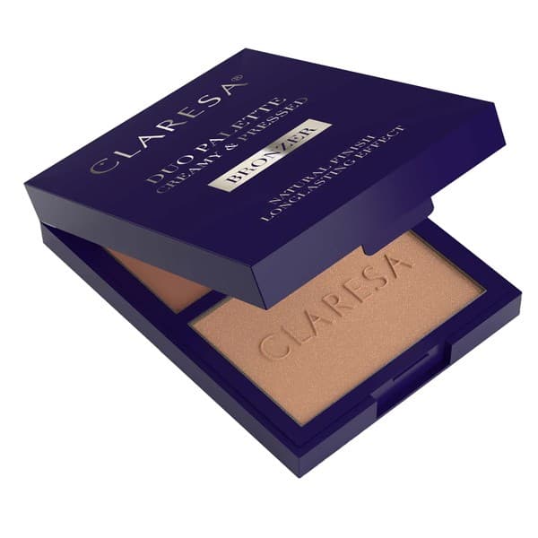 Duo Palette Creamy & Pressed, kremowo-pudrowa paleta bronzerów do konturowania, 02 Sun Tropez