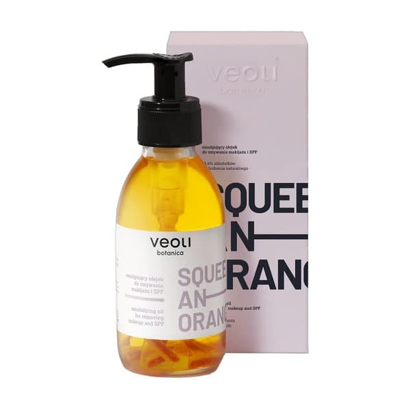 Emulgujący olejek do zmywania makijażu i Spf squeeze an orange Veoli Botanica