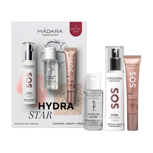 Zestaw SOS Sensitive Hydra Star Collection, woda micelarna,+ serum regenerujące, + krem intensywnie nawilżający