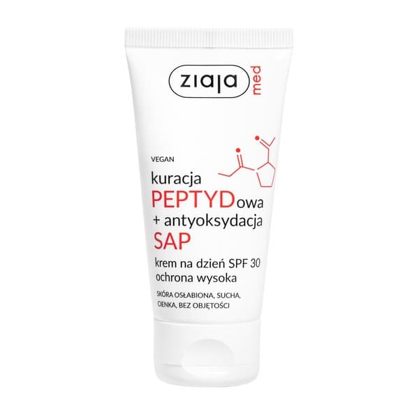 Med, kuracja PEPTYDowa + antyoksydacja SAP, krem na dzień do twarzy, SPF30