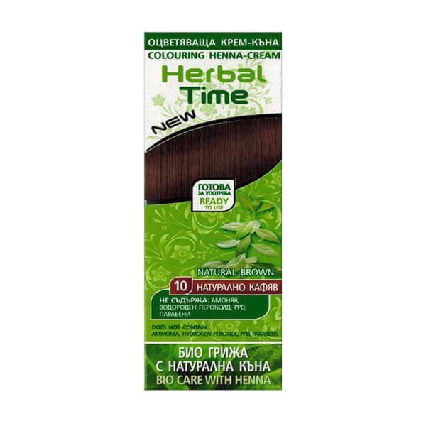 Time, naturalna henna do włosów, nr 10 naturalny brąz