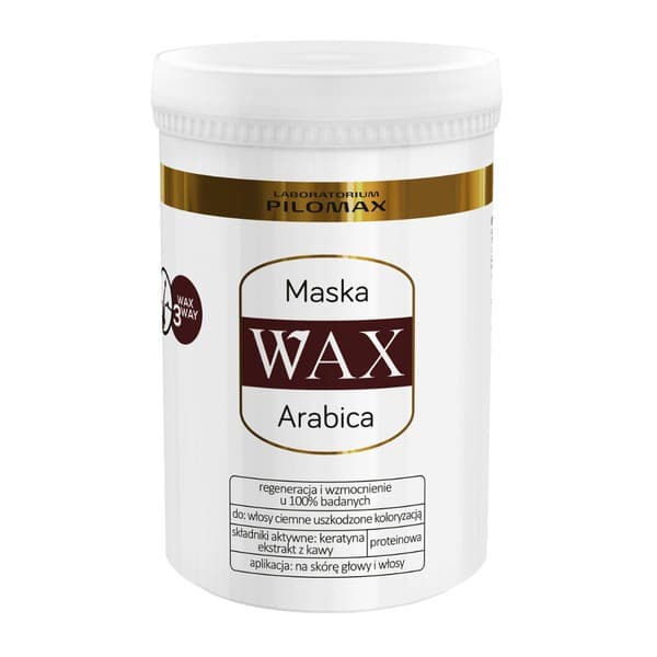 WAX Arabica, Laboratorium Pilomax, maska do włosów farbowanych ciemnych, wygładzająca i nawilżająca