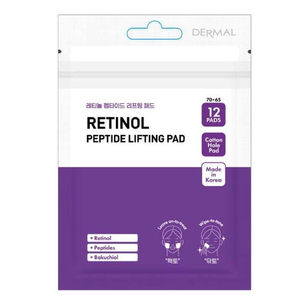 Retinol Peptide Lifting Pad, płatki do twarzy z retinolem, bakuchiolem i peptydami