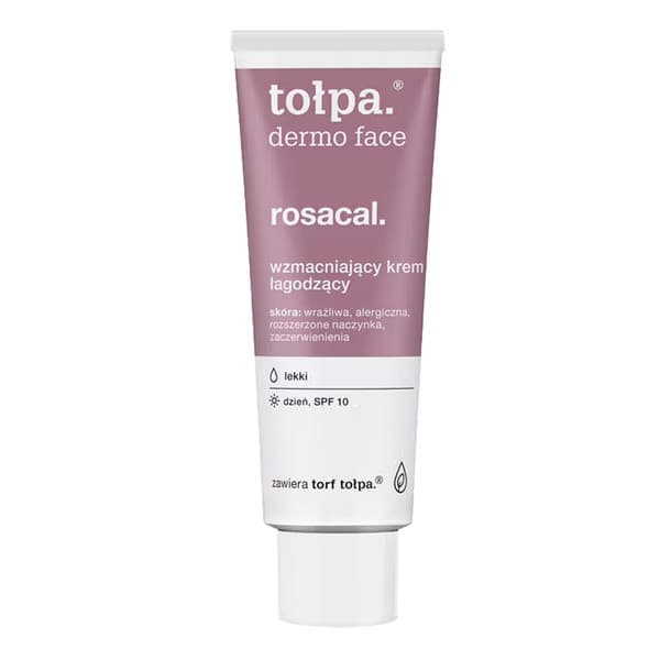 Dermo Face Rosacal, wzmacniający krem łagodzący, lekki, na dzień, SPF 10