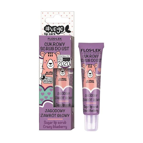 Flos-Lek, Vege Lip Care, cukrowy scrub do ust, jagodowy zawrót głowy