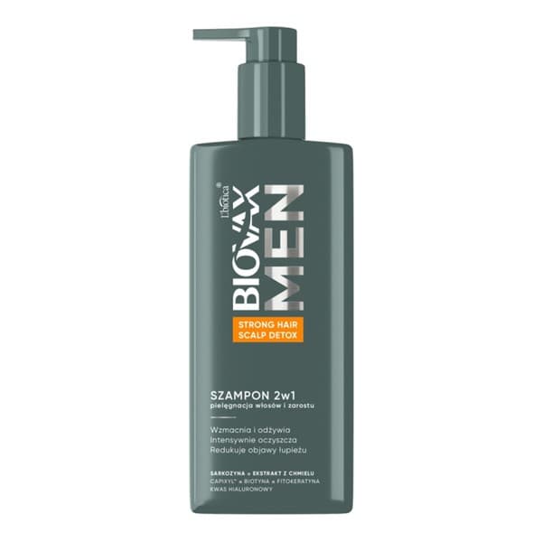 Men Strong Hair & Scalp Detox, szampon dla mężczyzn 2w1 do włosów i brody