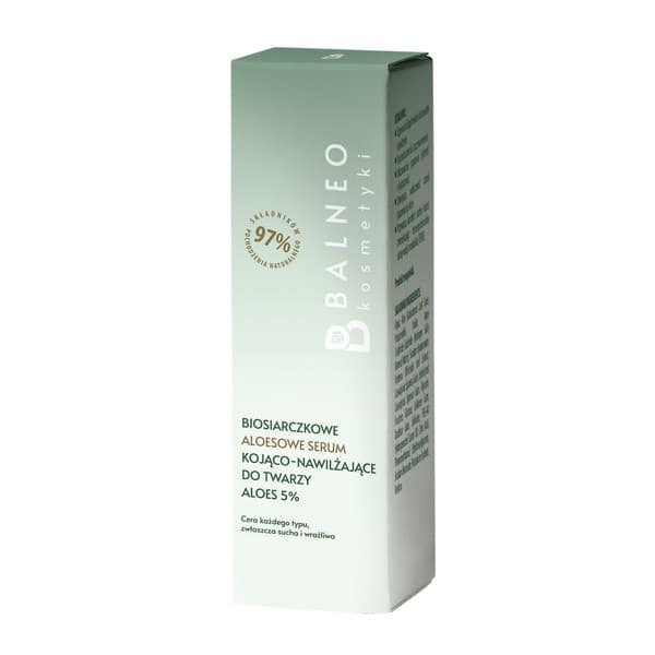 biosiarczkowe serum kojąco-nawilżające do twarzy, Aloes