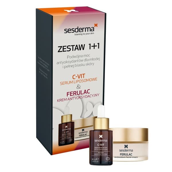 Zestaw Sesderma, Ferulac, krem do twarzy, + C-Vit, serum liposomowe