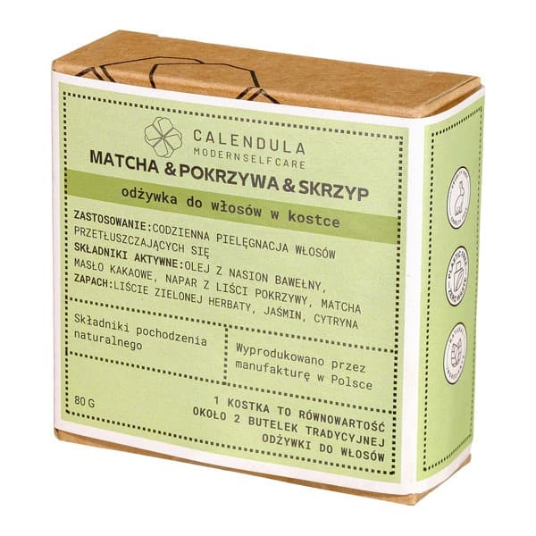 Modern Self Care, odżywka do włosów w kostce, Matcha & Pokrzywa & Skrzyp