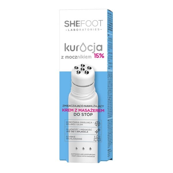 zmiękczająco - wygłądzający krem z masażerem do stóp 15% mocznika