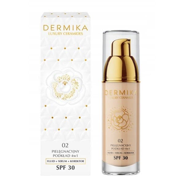Luxury Ceramides, pielęgnacyjny podkład 4w1, SPF 30, odcień 02