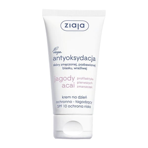 Jagody Acai, krem na dzień ochronno-łagodzący, SPF 10