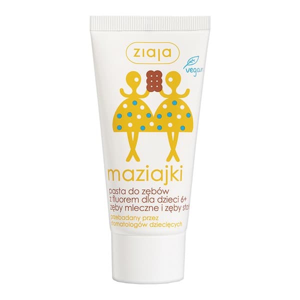 Maziajki, pasta do zębów z fluorem dla dzieci, 6+, zęby mleczne i zęby stałe