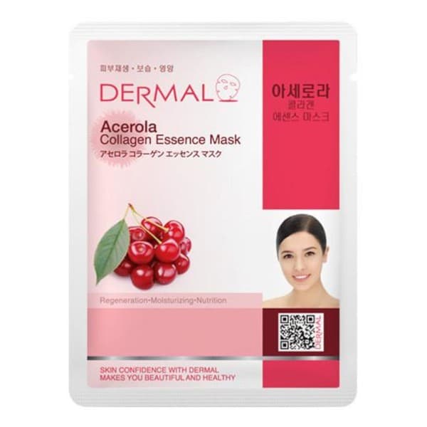 Dermal Acerola Collagen Essence Mask, kolagenowa maska w płachcie z acerolą