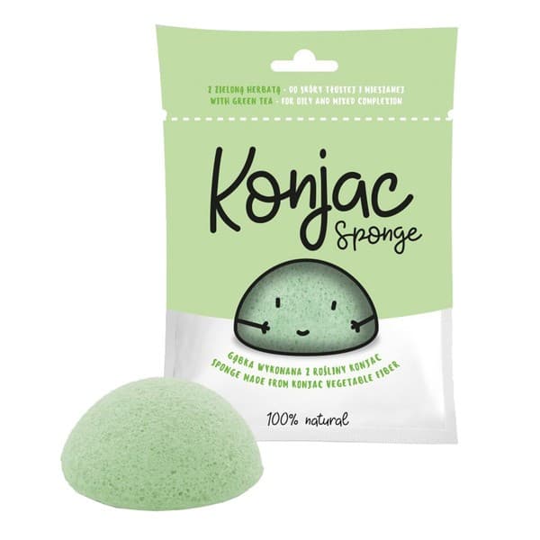 Food, gąbka konjac do twarzy, zielona