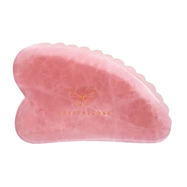 płytka 3D do masażu twarzy gua sha z kwarcu różowego