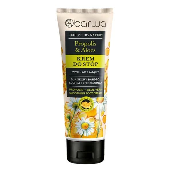 Receptury Natury, wygładzający krem do stóp, Propolis & Aloes