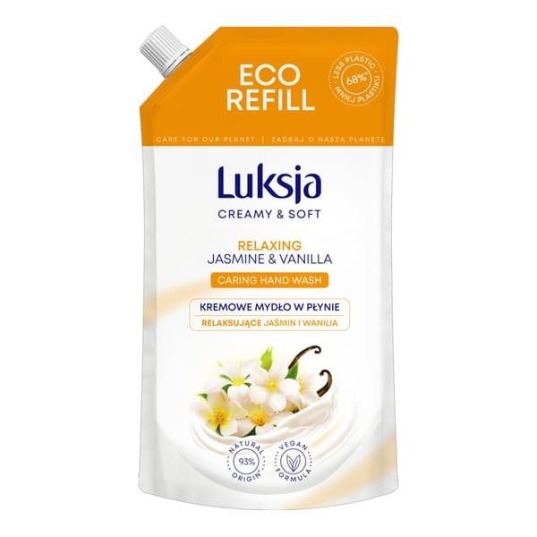 Creamy & Soft, relaksujące mydło w płynie, Jaśmin i Wanilia, refill