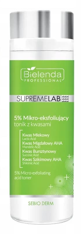 SUPREMELAB SEBIO DERM 5% MIKRO-EKSFOLIUJĄCY TONIK Z KWASAMI