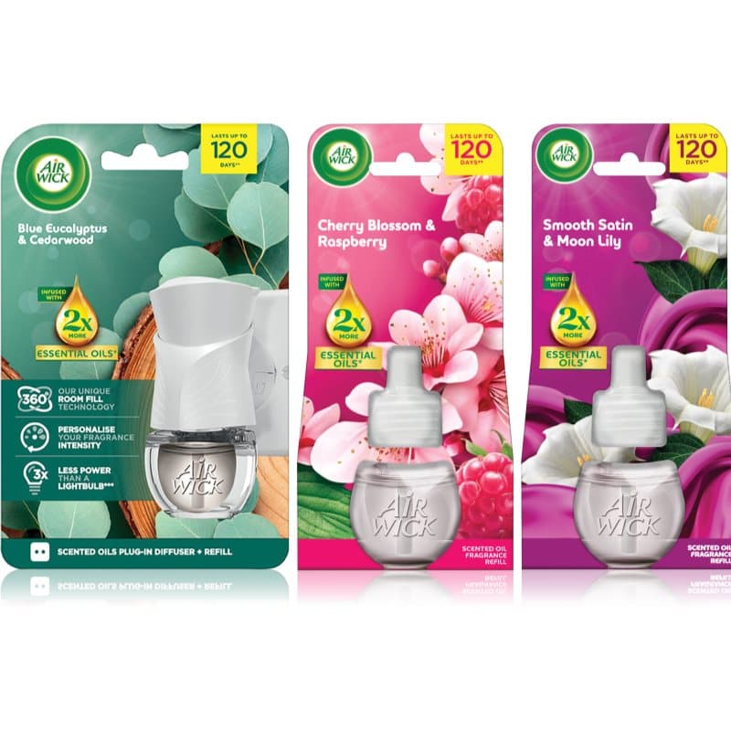 Cherry Blossom & Rasberry Blue Eucalyptus & Cedarwood Essential Oils Smooth Satin & Moon Li odświeżacz powietrza