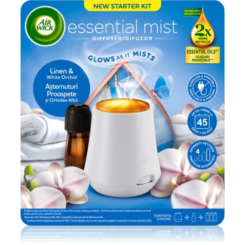 Essential Mist Linen & White Orchid dyfuzor zapachowy z napełnieniem