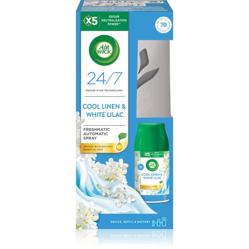 Freshmatic Cool Linen & White Lilac automatyczny odświeżacz powietrza z wkładem