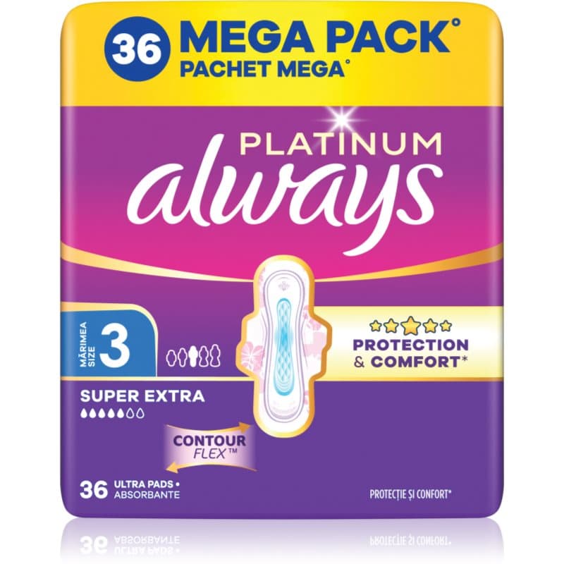 Platinum Super Extra Size 3 podpaski ze skrzydełkami