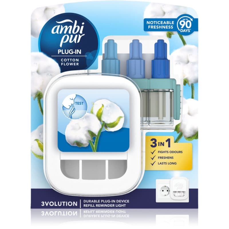 AmbiPur 3volution Cotton Flower elektryczny odświeżacz powietrza z napełnieniem