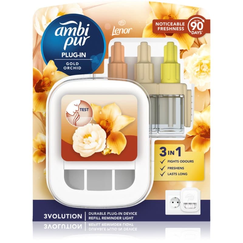 AmbiPur 3volution Gold Orchid elektryczny odświeżacz powietrza z napełnieniem