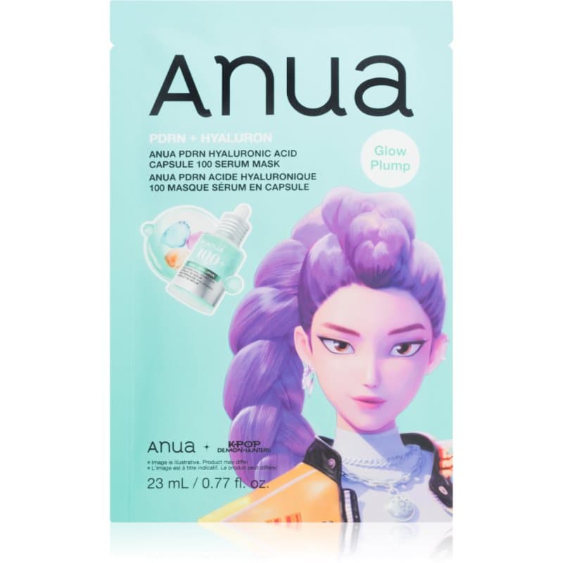 K-Pop Demon Hunters PDRN + Hyaluronic Acid Capsule 100 Serum Mask maska nawilżająca w płacie dla efektu rozjaśnienia i wygładzenia skóry