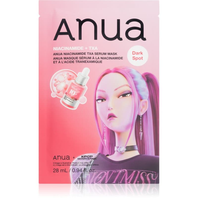 K-Pop Demon Hunters Niacinamide TXA Serum Mask maska rozświetlająca w płacie o działaniu nawilżającym