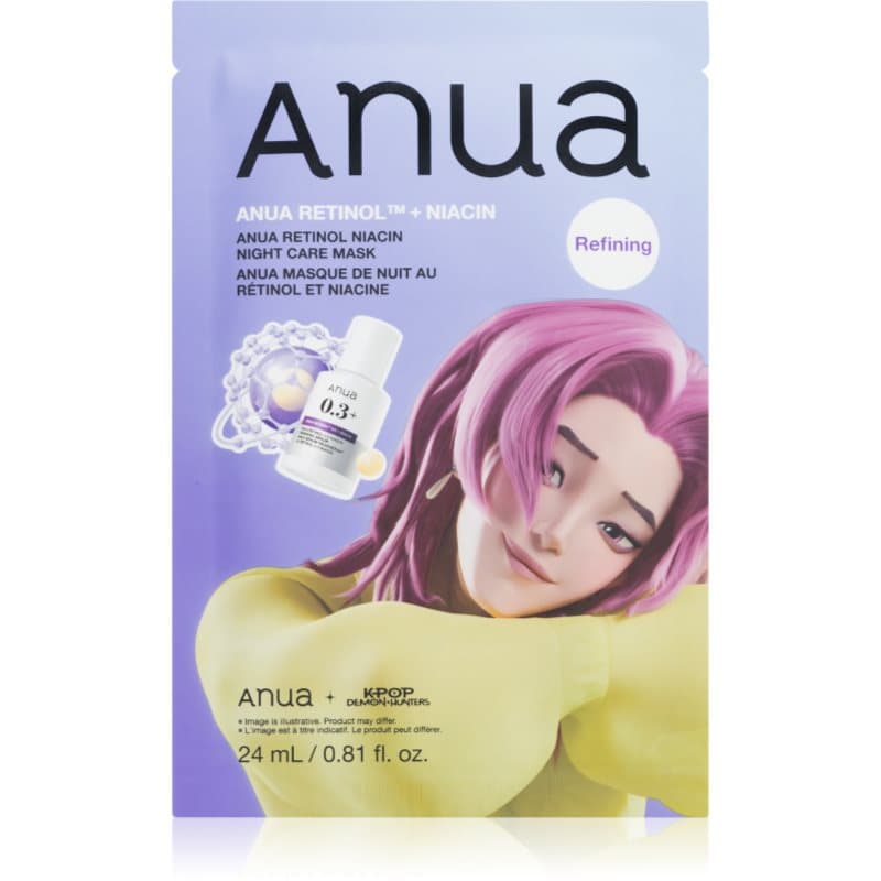 K-Pop Demon Hunters Retinol Niacin Night Care Mask maseczka odnawiająca na noc na zmarszczki