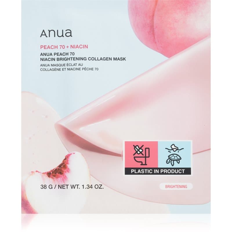 Peach 70% Niacin Brightening Collagen Mask rozjaśniająca maseczka do twarzy z kolagenem