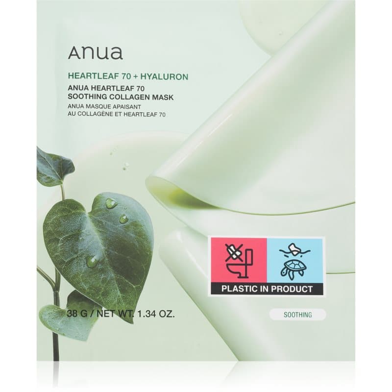 Heartleaf 70% + Hyaluron Soothing Collagen Mask maseczka nawilżająca do twarzy o działaniu uspokajającym