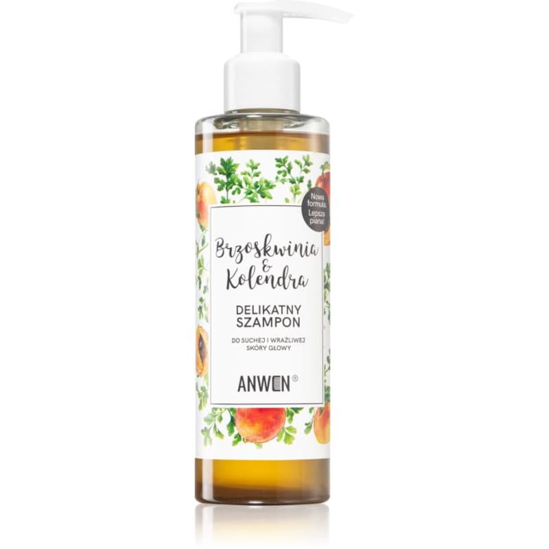 Peach & Coriander kojący szampon do suchej i wrażliwej skóry głowy
