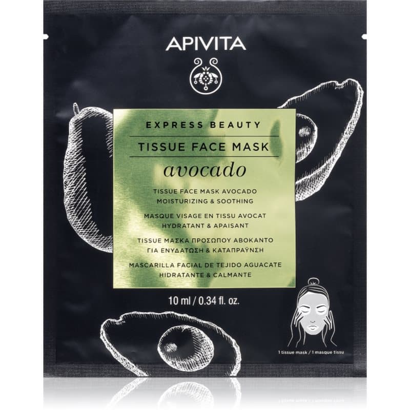 Express Beauty Moisturizing Tissue Face Mask Avocado maska nawilżająca w płacie do łagodzenia