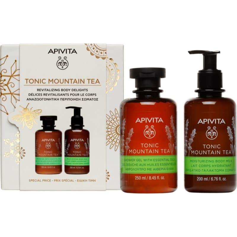 Tonic Mountain Tea Shower Gel & Body Milk Set zestaw upominkowy do rozjaśnienia i nawilżenia