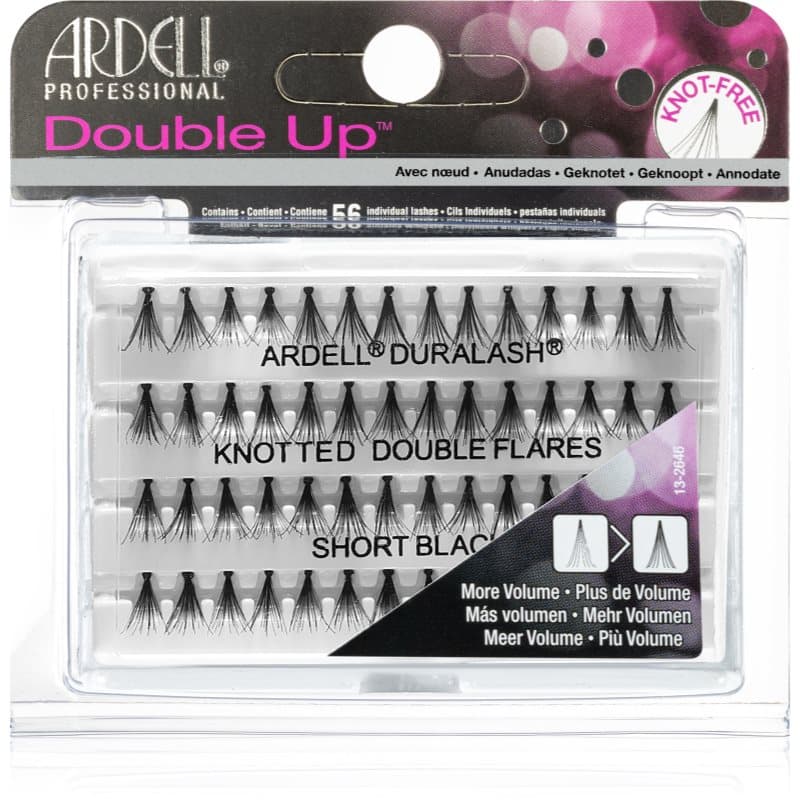 Double Up kępki sztucznych rzęs z węzełkiem rozmiar Short Black
