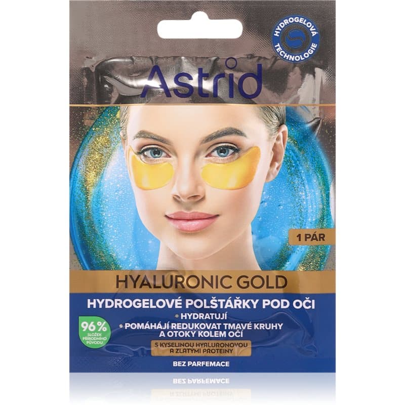 Hyaluronic Gold maska na oczy przeciw zmarszczkom, opuchnięciom i cieniom pod oczami