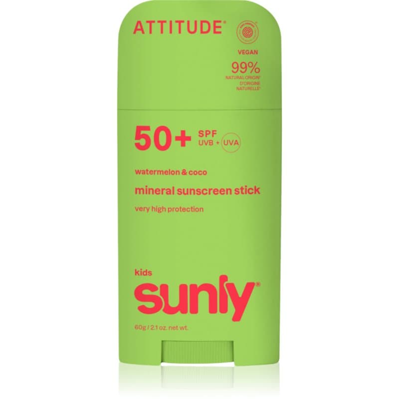 Sunly Kids Watermelon & Coco mineralny krem ochronny do twarzy i ciała w sztyfcie SPF 50+