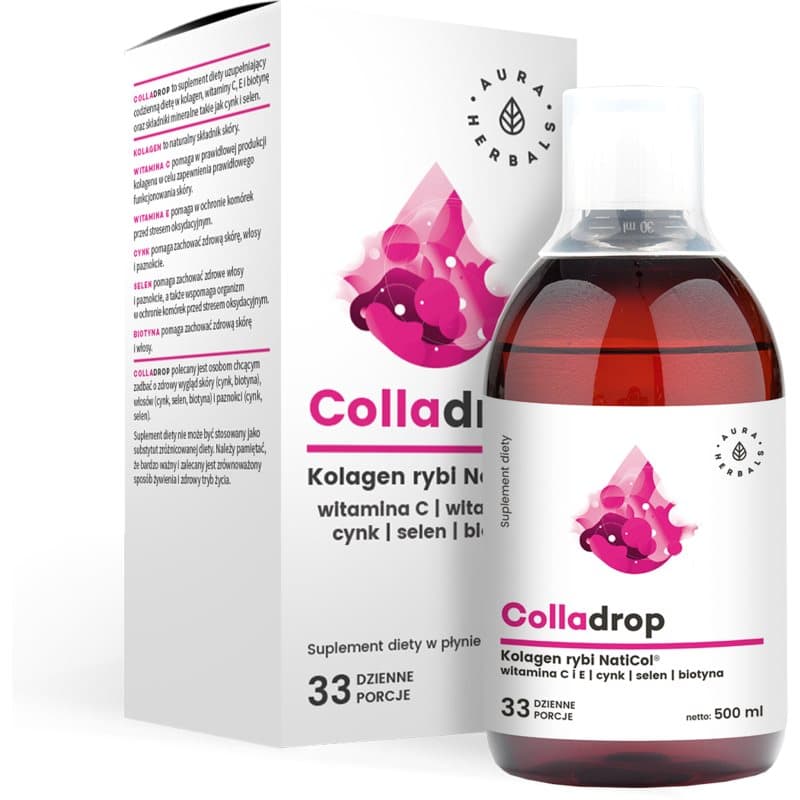 Colladrop NatiCol® + Vitamin C kolagen w płynie na piękne włosy, skórę i paznokcie