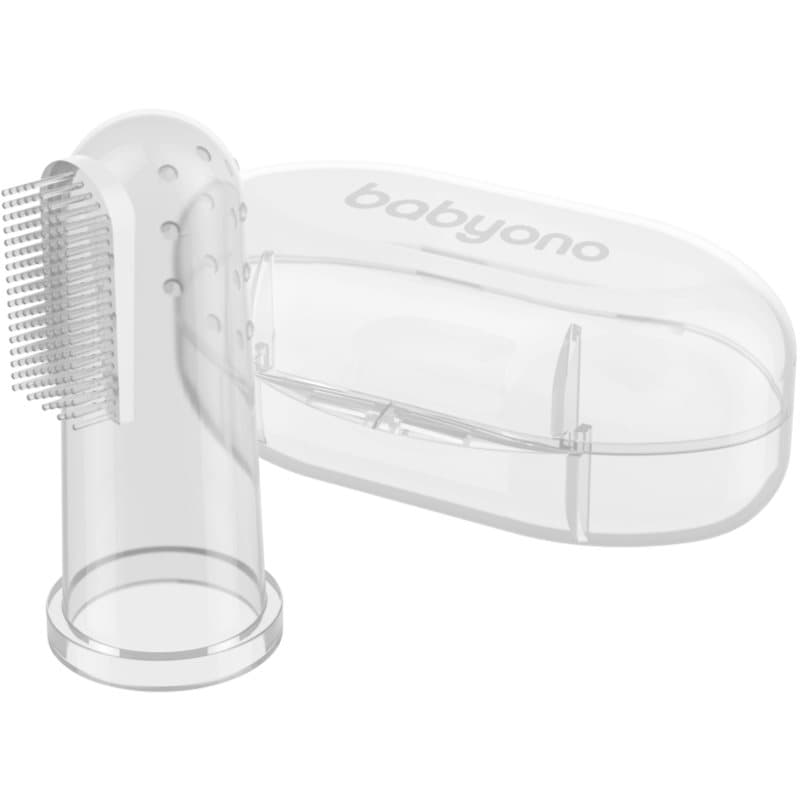 Take Care First Toothbrush szczoteczka do zębów na palec z futerałem Transparent