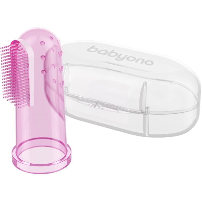 Take Care First Toothbrush szczoteczka do zębów na palec z futerałem Pink