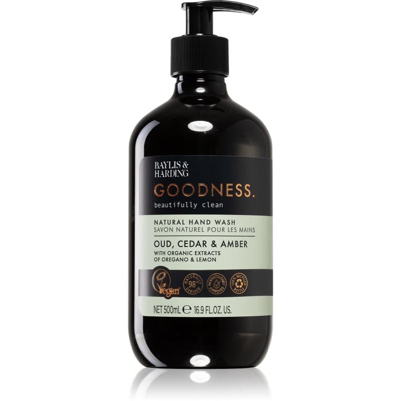 Goodness Oud, Cedar & Amber naturalne mydło w płynie do rąk