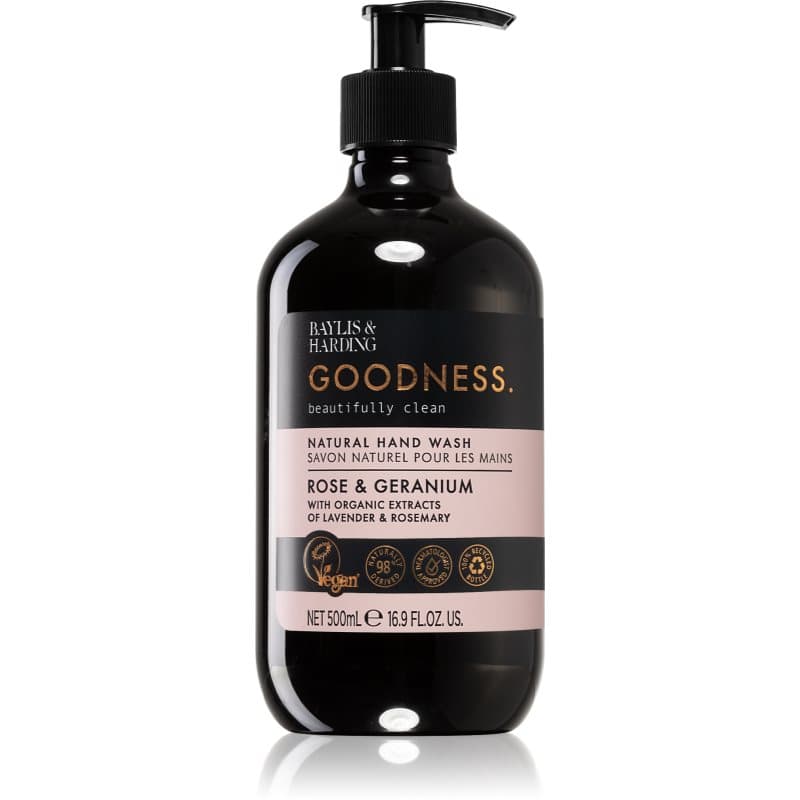 Goodness Rose & Geranium naturalne mydło w płynie do rąk