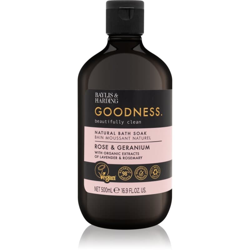 Goodness Rose & Geranium piana do kąpieli o zapachu kwiatów