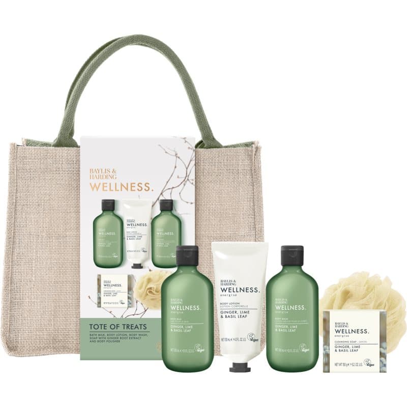 Wellness. Energise zestaw upominkowy torebka kosmetyczna Ginger, Lime & Basil Leaf